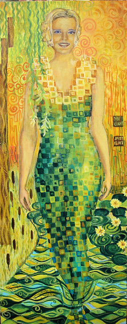 Green Gold Girl, Acrylics on Canvas